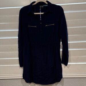 Fun & Flirt Midnight Blue Long Sleeve Dress